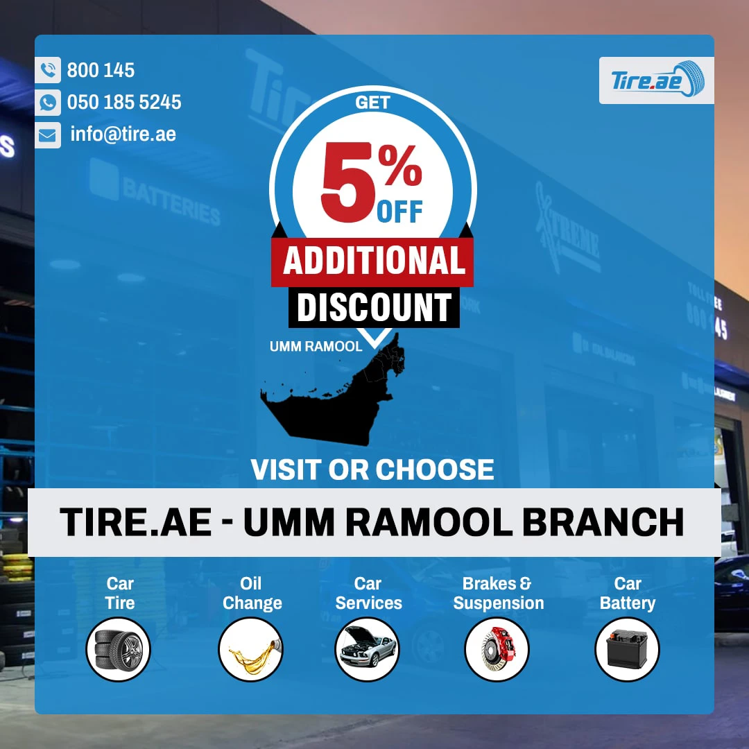 5% additional discount on tyres online in Umm Ramool