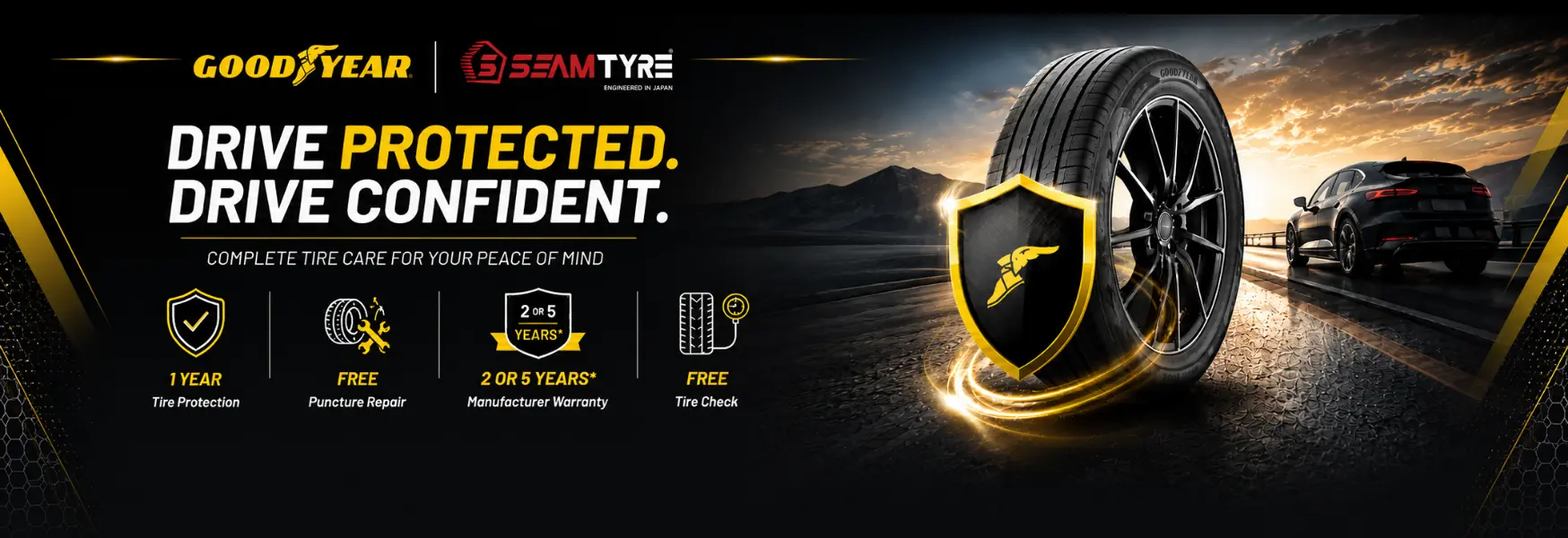 Goodyear and Seam Car Tyre Protection in UAE