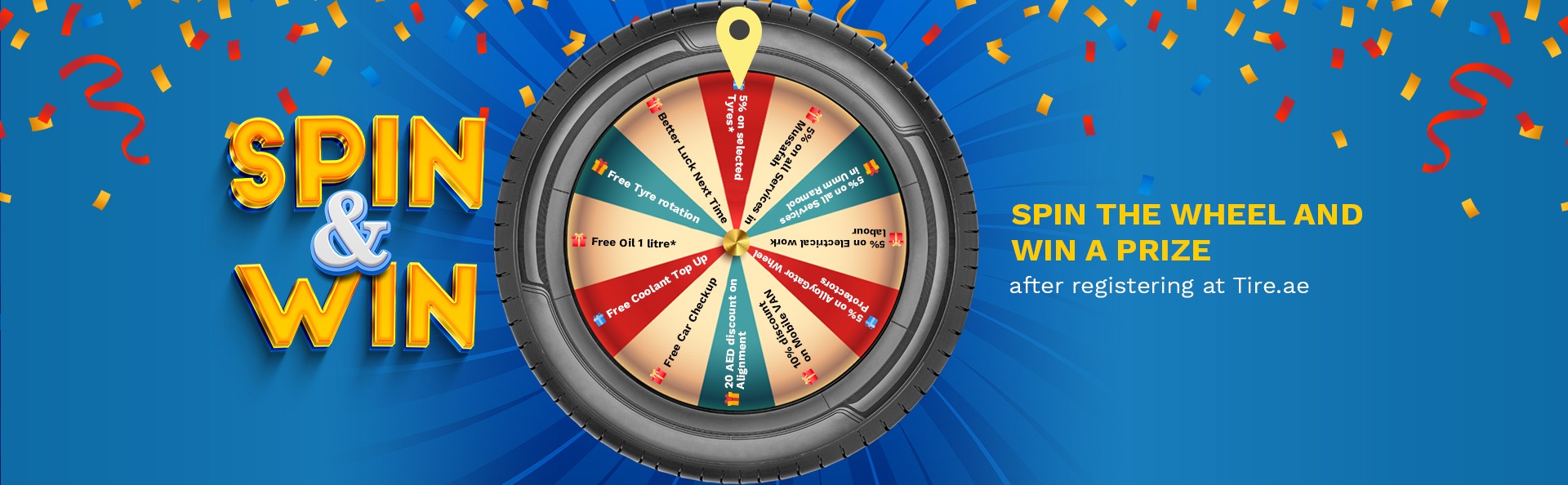 Spin the Wheel offer at Tire.ae